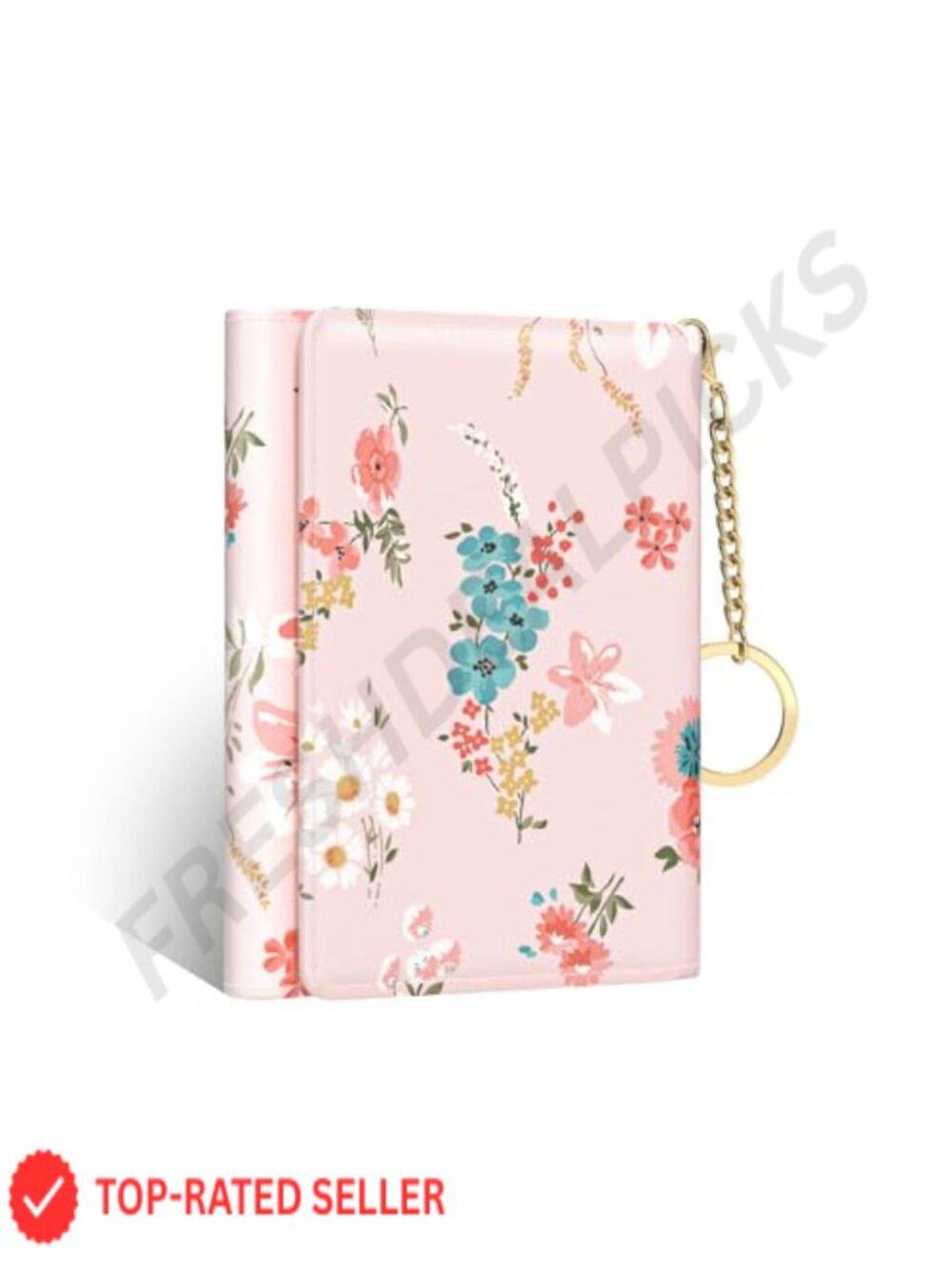 Slim RFID Blocking Card Holder Wallet for Women with ID Window - Faux Leather